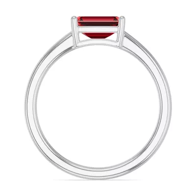 Emerald-Cut Garnet East-West Ring