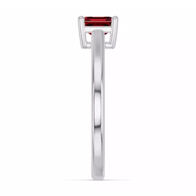Emerald-Cut Garnet East-West Ring