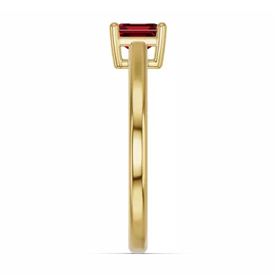 Emerald-Cut Garnet East-West Ring