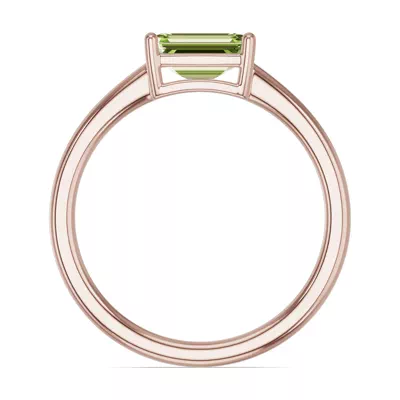 Emerald-Cut Peridot East-West Ring