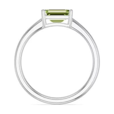 Emerald-Cut Peridot East-West Ring