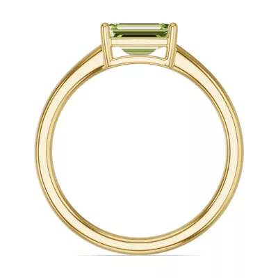 Emerald-Cut Peridot East-West Ring