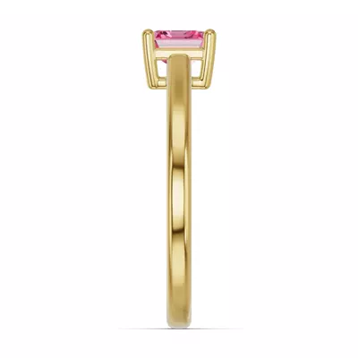 Emerald-Cut Pink Tourmaline East-West Ring