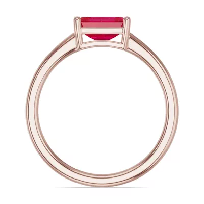 Emerald-Cut Ruby East-West Ring