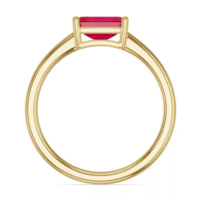 Emerald-Cut Ruby East-West Ring
