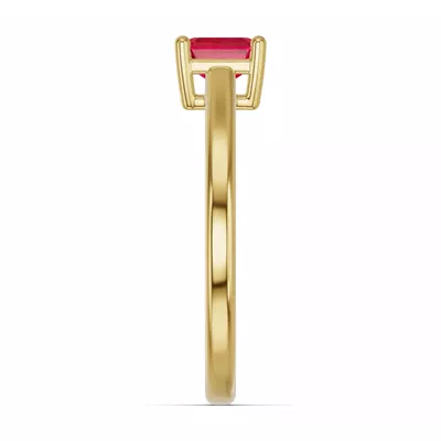 Emerald-Cut Ruby East-West Ring