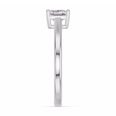 Emerald-Cut Lab Diamond East-West Silver Ring