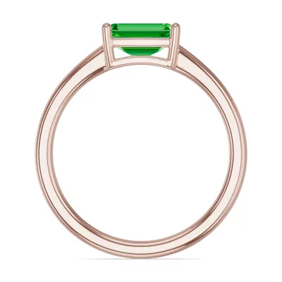 Emerald-Cut Tsavorite East-West Ring