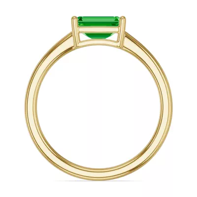Emerald-Cut Tsavorite East-West Ring
