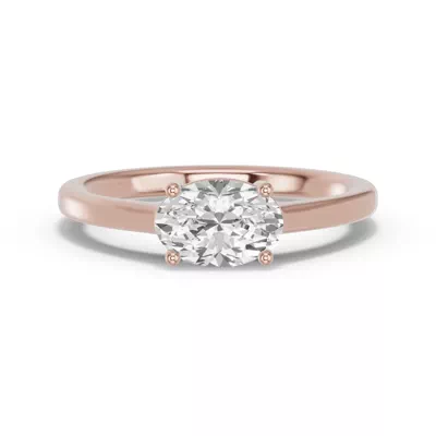 Oval Lab Diamond East-West Ring