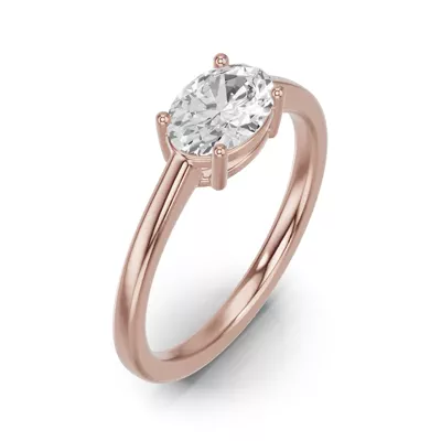 Oval Lab Diamond East-West Ring