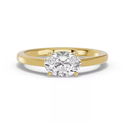 Oval Lab Diamond East-West Ring