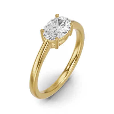 Oval Lab Diamond East-West Ring