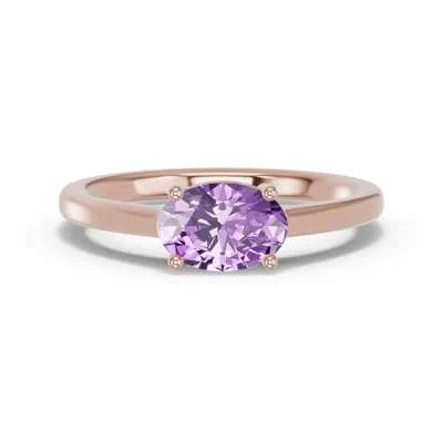 Oval Amethyst East-West Ring