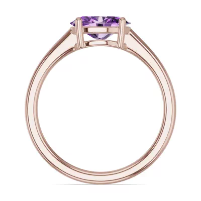 Oval Amethyst East-West Ring