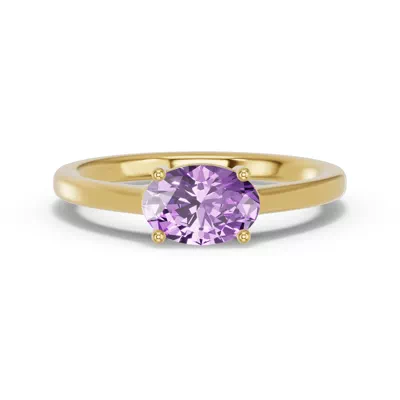 Oval Amethyst East-West Ring