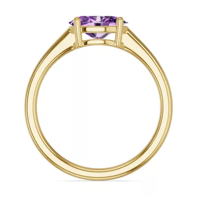 Oval Amethyst East-West Ring
