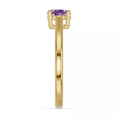 Oval Amethyst East-West Ring