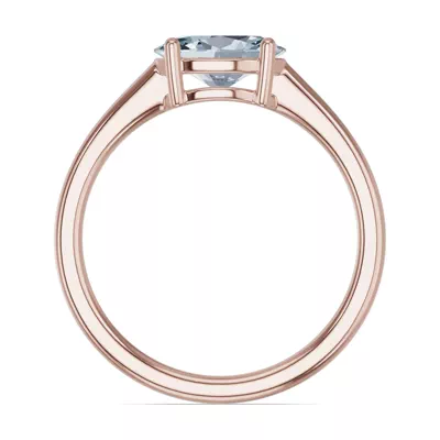 Oval Aquamarine East-West Ring