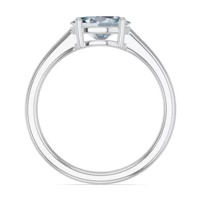 Oval Aquamarine East-West Ring