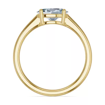 Oval Aquamarine East-West Ring