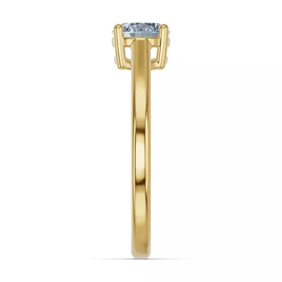 Oval Aquamarine East-West Ring