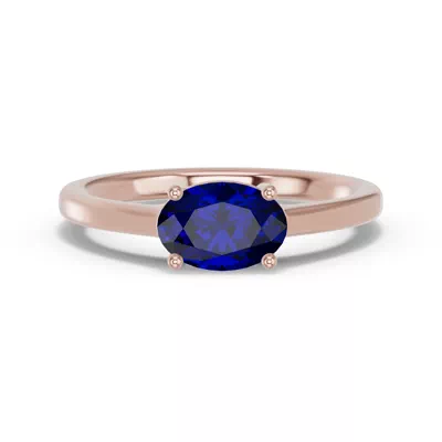 Oval Sapphire East-West Ring