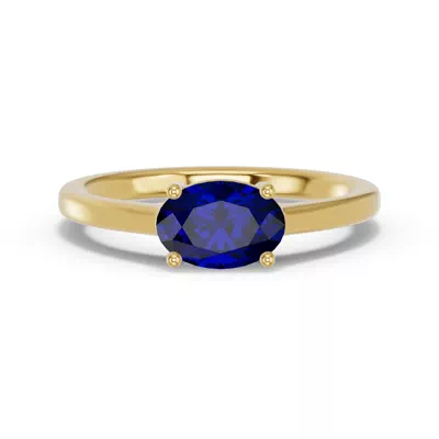 Oval Sapphire East-West Ring