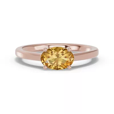 Oval Citrine East-West Ring