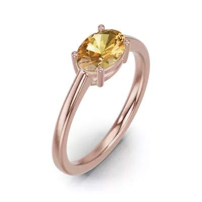 Oval Citrine East-West Ring