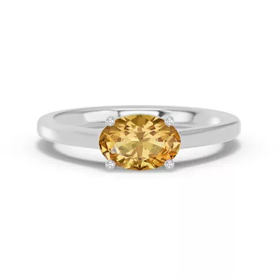 Oval Citrine East-West Ring