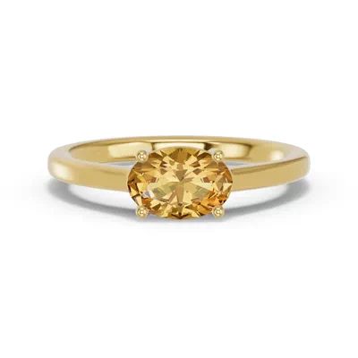 Oval Citrine East-West Ring