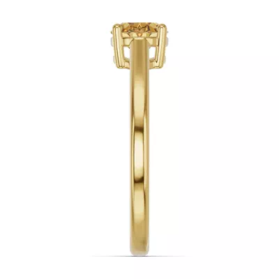 Oval Citrine East-West Ring