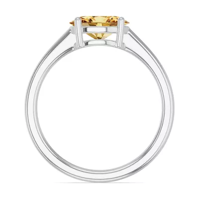 Oval Citrine East-West Silver Ring