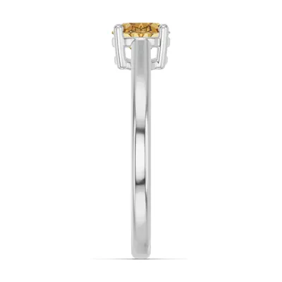 Oval Citrine East-West Silver Ring