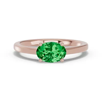 Oval Emerald East-West Ring