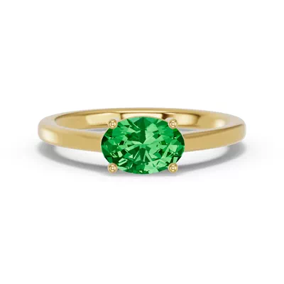 Oval Emerald East-West Ring