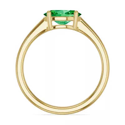 Oval Emerald East-West Ring
