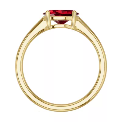 Oval Garnet East-West Ring