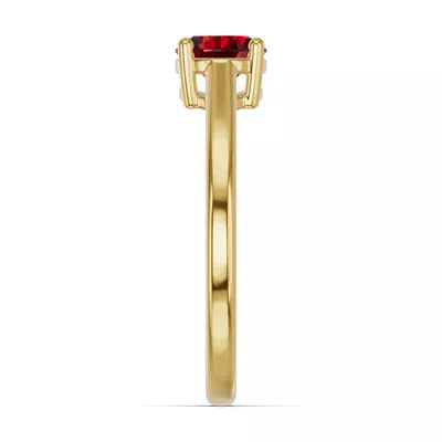 Oval Garnet East-West Ring