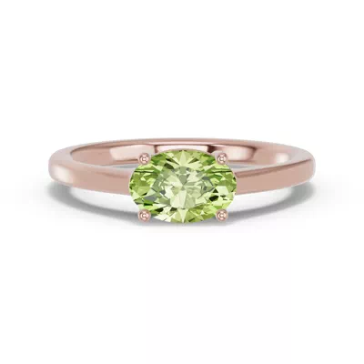 Oval Peridot East-West Ring