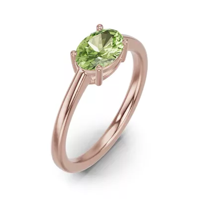 Oval Peridot East-West Ring