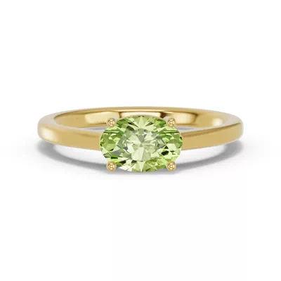 Oval Peridot East-West Ring