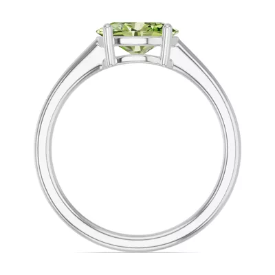 Oval Peridot East-West Silver Ring