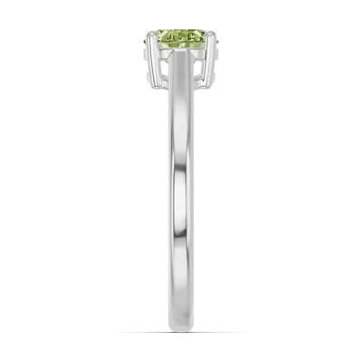 Oval Peridot East-West Silver Ring