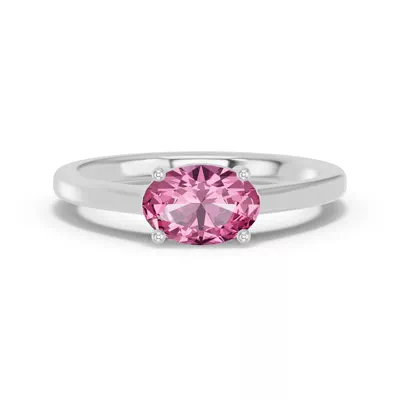 Oval Pink Tourmaline East-West Ring