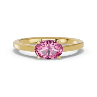 Oval Pink Tourmaline East-West Ring