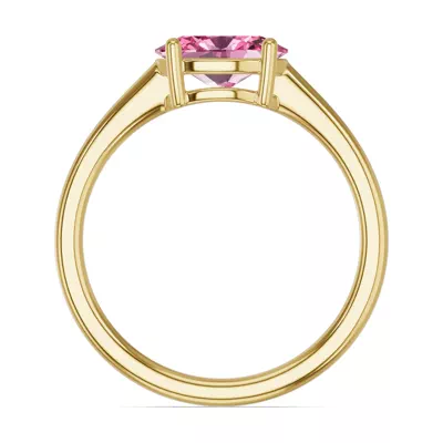 Oval Pink Tourmaline East-West Ring