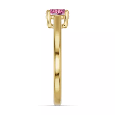 Oval Pink Tourmaline East-West Ring