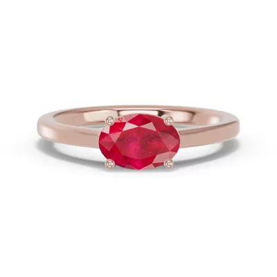 Oval Ruby East-West Ring